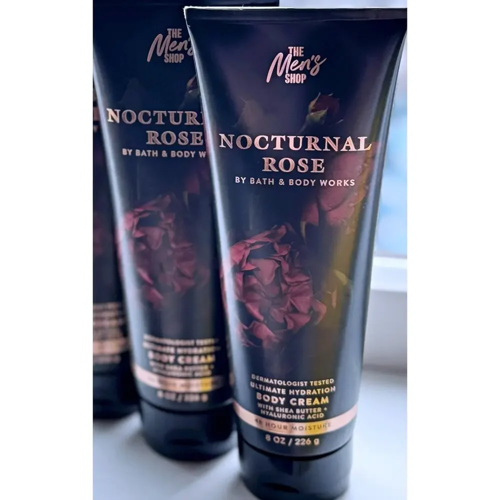 Bath & Body Works Nocturnal Rose Men's Shop Ultimate Hydration Body Cream x3